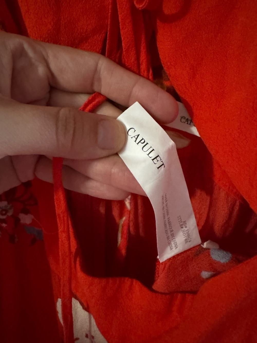 Capulet Red Floral Romper  Tie Strap Boho Resort Size L - Picture 4 of 7